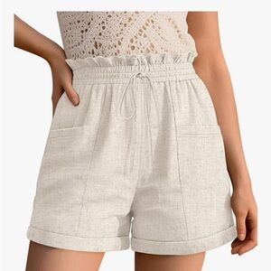 Amazon Women's High-Waisted Cream Shorts